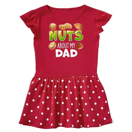 

Inktastic Nuts About My Dad Peanut Almond Pistachio Gift Toddler Girl Dress
