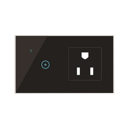 

YY.Home Smart Socket Outlet Smart Wall Socket WiFi Wireless Timer Remote Control Switch Power Outlet Multifunctional Switch Socket Integrated Wall Panel Black 1 Way