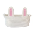 thumbnail image 2 of Voxware Easter Basket Bunny Bag Rabbit Ears Tote Candy Gift Portable Storage Handmade Cloth Rope Reusable Suitable for Children Gift Giving Easter Parties Hom pink and white, 2 of 8