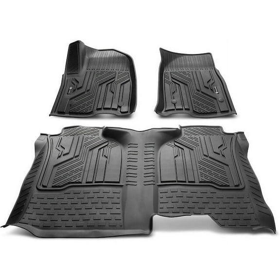 Floor Mat Set 3 - Compatible with 2019 - 2022 GMC Sierra 1500 Crew Cab Pickup 4-Door 2020 2021