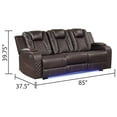 thumbnail image 5 of Benz LED & Power Reclining 3 Pc Set Made With Faux Leather in Brown, 5 of 18