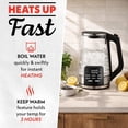 thumbnail image 4 of Electric Glass Kettle – 1.7L Programmable Tea & Coffee Brewer with Digital Touch Display, 6 Presets, Removable Stainless Steel Infuser, Cordless 360° Swivel Base, Black, 4 of 5