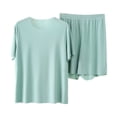 thumbnail image 3 of Migroa Mens Matching Pajama Set 2 Piece Short Sleeve Shirt Lounge Pants Soft Breathable Sleepwear Perfect Matching Loungewear for Summer Nights Green Xl, 3 of 6