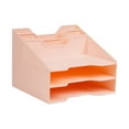 thumbnail image 6 of Mind Reader Desktop Organizer, Vertical File Holder, Paper Trays, Office, Plastic, 12.5"L x 11.75"W x 9.5"H, Pink, 6 of 7