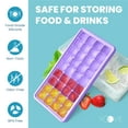 thumbnail image 6 of Yoove Ice Cube Tray with Lid, Bin, Scoop, 36 Mini Cube BPA Free Silicone Ice Tray for Freezer Violet, 6 of 9