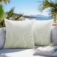 thumbnail image 5 of Ombre Sage Green Stripes Outdoor Pillow Covers Set of 2 Striped Lines Waves Gradient Waterproof Throw Pillow Case Decorative Square Cushion Cover for Patio Couch Garden Balcony, 20"x20", 5 of 9