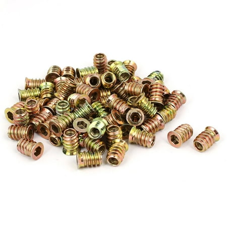 6mm x 15mm Wood Furniture Insert Interface E-Nut Hex Socket Nut Fitting ...