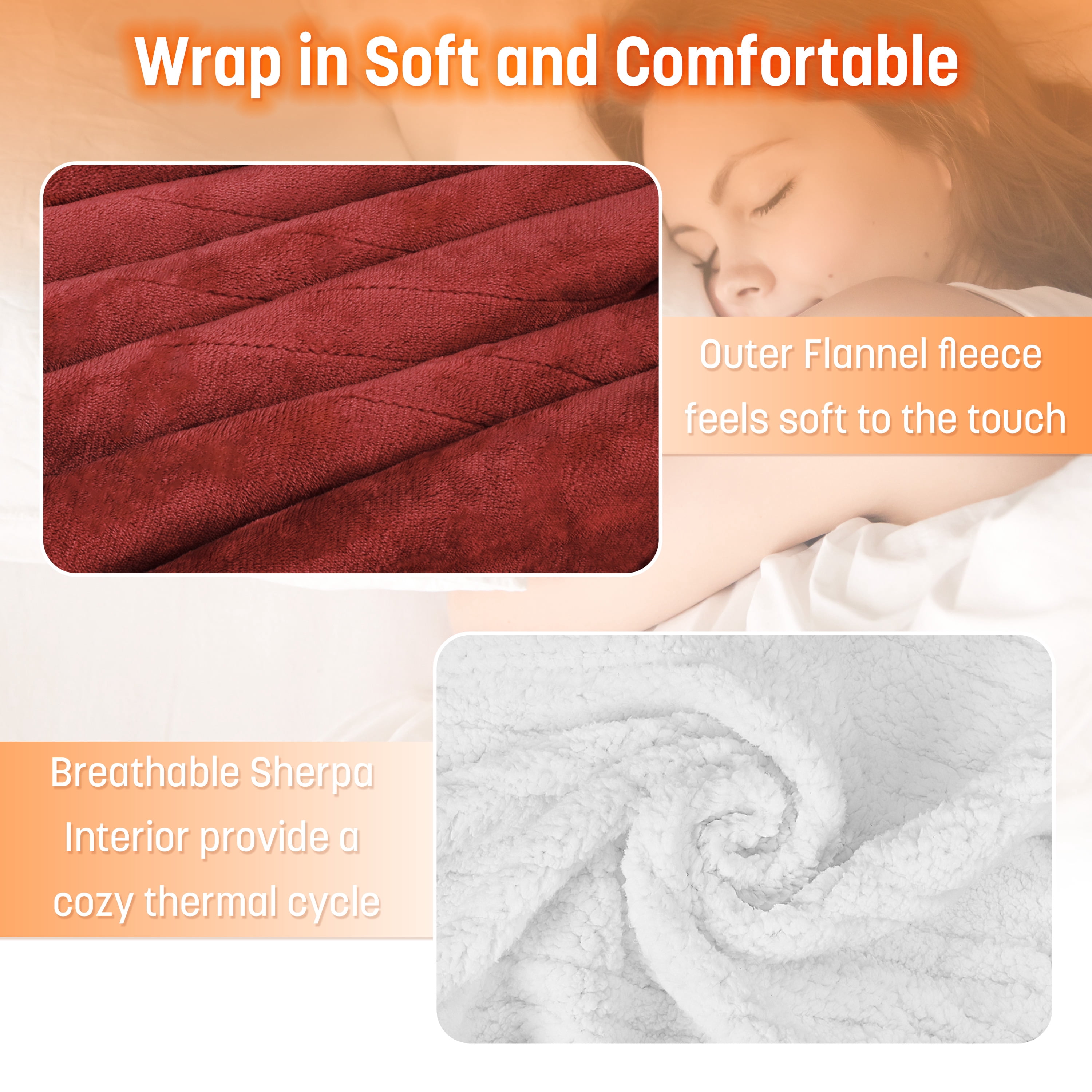 Catalonia Heated Blanket with Sleeves, Electric Snuggle Blanket for Women Men, Wearable Wired Heating Throw Blanket,Cold Gift