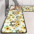 thumbnail image 2 of Cow and Sunflower Print Anti Fatigue Kitchen Rugs Set Of 2, Non Slip Washable Decorative Floor Mats for Sink Laundry and Home Use, 17"x47", 2 of 5