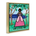 thumbnail image 4 of Stupell Industries Choose Me Pixel Princess People Painting Gold Floater Framed Canvas Art Print Wall Art, 25 x 25, 4 of 10