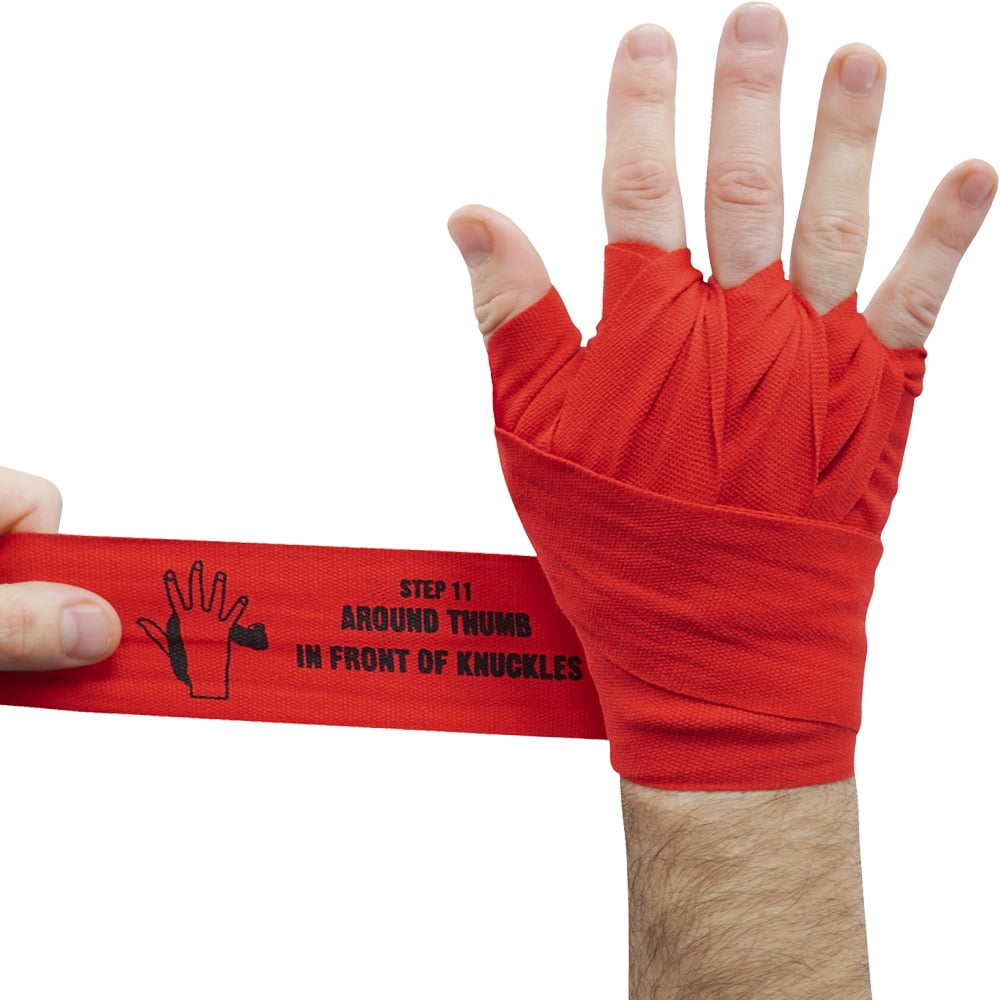 red boxing hand wraps