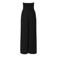 thumbnail image 5 of Kagetolytai Jumpsuits for Women Women's Plus Size Strapless Tube Top Wide Leg Pants Jumpsuit Baggy Off Shoulder Overalls Smocked Romper with Pockets Wide Leg Pants Woman Black L, 5 of 7
