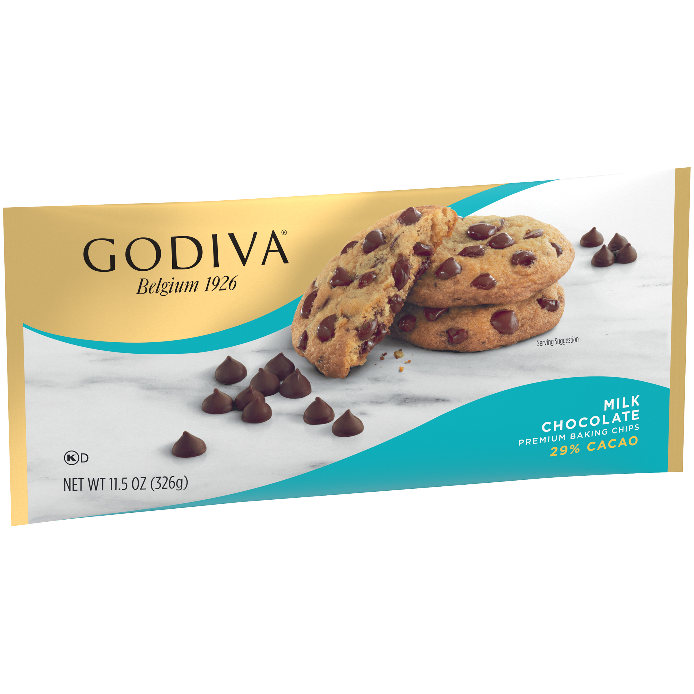 GODIVA Milk Chocolate Premium Baking Chips, 11 oz Bag