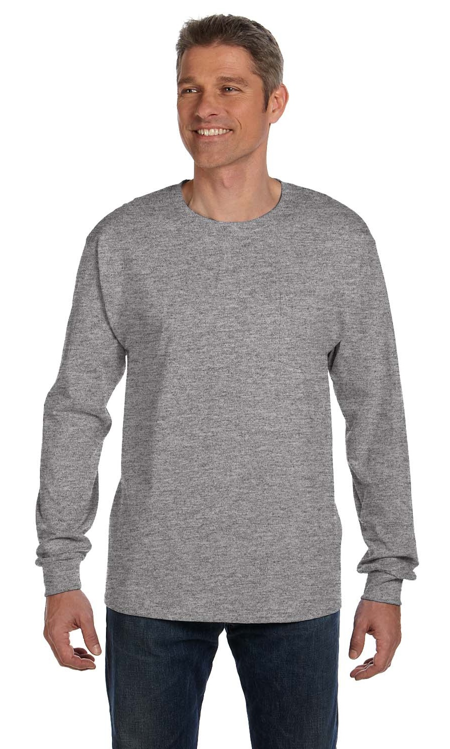 Hanes Tagless Long-Sleeve T-Shirt – Maglietta A Maniche Lunghe Uomo – Senza Etichetta – Cotone Morbido