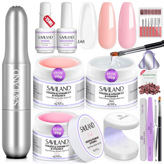 Set de gel para uñas Builder SAVILAND con taladro de uñas y accesorios