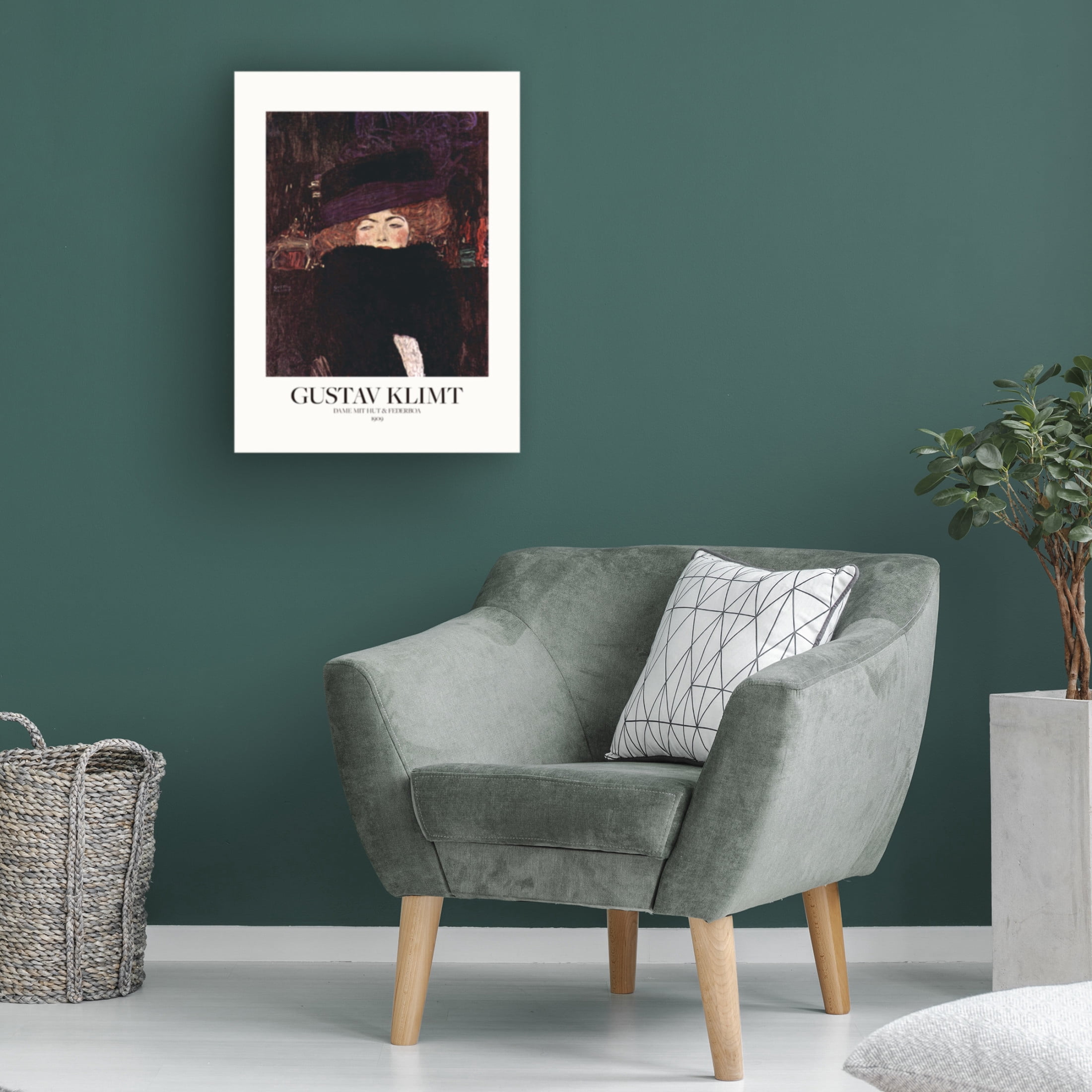 Canvas Wall Art - Pictufy 'Dame Mit Hut Und Federboa 1909 Poster' Wall Art for Living Room, Bedroom, or Office D?cor by Trademark Fine Art - 18 x 24 Inches