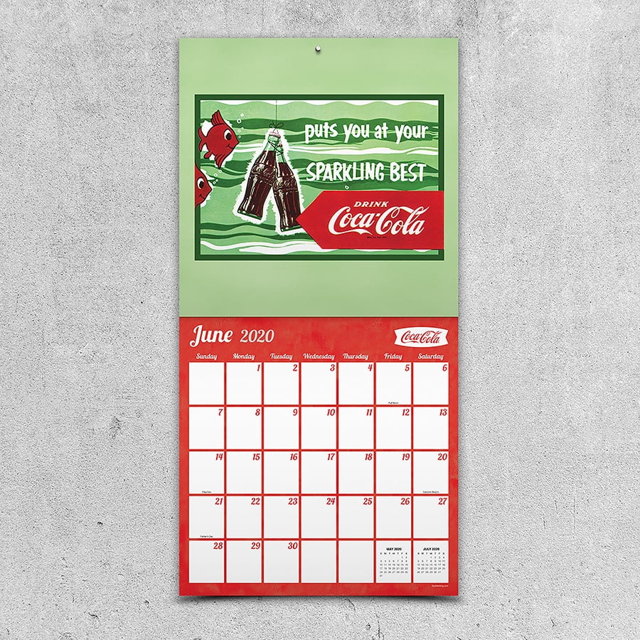 Coca-Cola 2020 12 month 12 x 12 Wall Calendar Vintage Nostalgia Anytime Coke