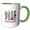 Green/White, variant on , Kentucky State. Usa. Four Brushstrokes. Particular Aspects. Classy, 11oz Two-tone Red Mug