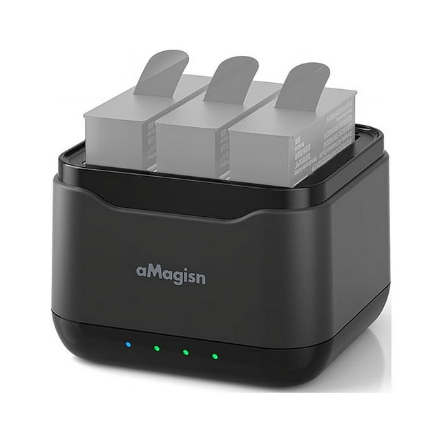 aMagisn AC21 Battery with 3 Battery Channels Charging Box with USB Port & 2 Card Slots Compatible with Insta 360 /