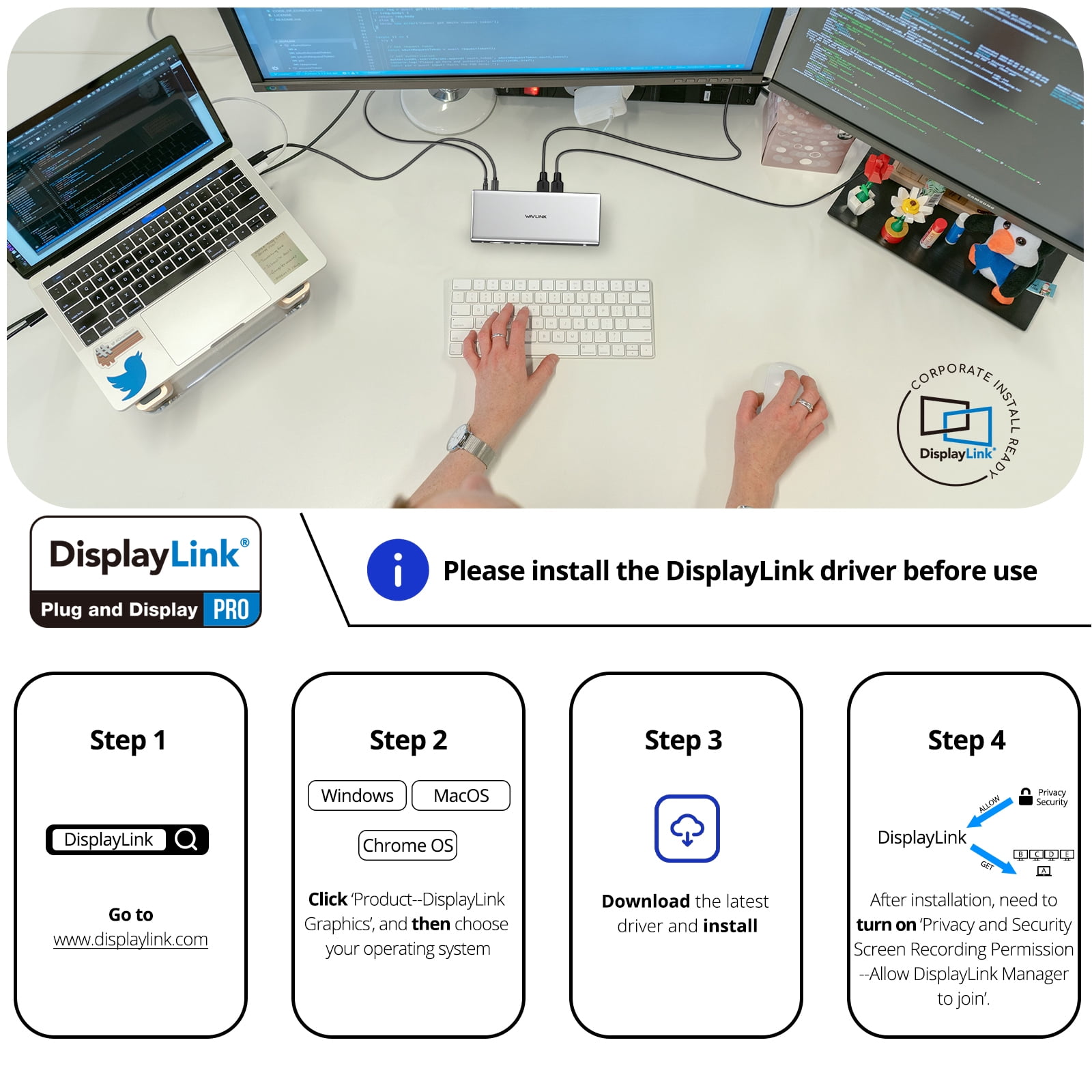 WAVLINK Single 10K@60Hz USB C DisplayLink Docking Station, DisplayPort & HDMI, Dual 8K@60Hz, Quad 4K for MacBook Neo, Mac & Windows, 15-in-1 Laptop Dock with 100W Charging, 2.5G LAN, USB-C(PD 30W)