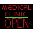 thumbnail image 1 of Medical Clinic Block Open Green Line LED Neon Sign 15 x 19 - inches, Black Square Cut Acrylic Backing, with Dimmer - Bright and Premium built indoor LED Neon Sign for Defence Force., 1 of 6