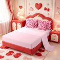 thumbnail image 3 of Manfei Kawaii Bowknot 7-Piece King Bedding,Cute Coquette Bow King Bed in a Bag,Pink Reversible, 3 of 7