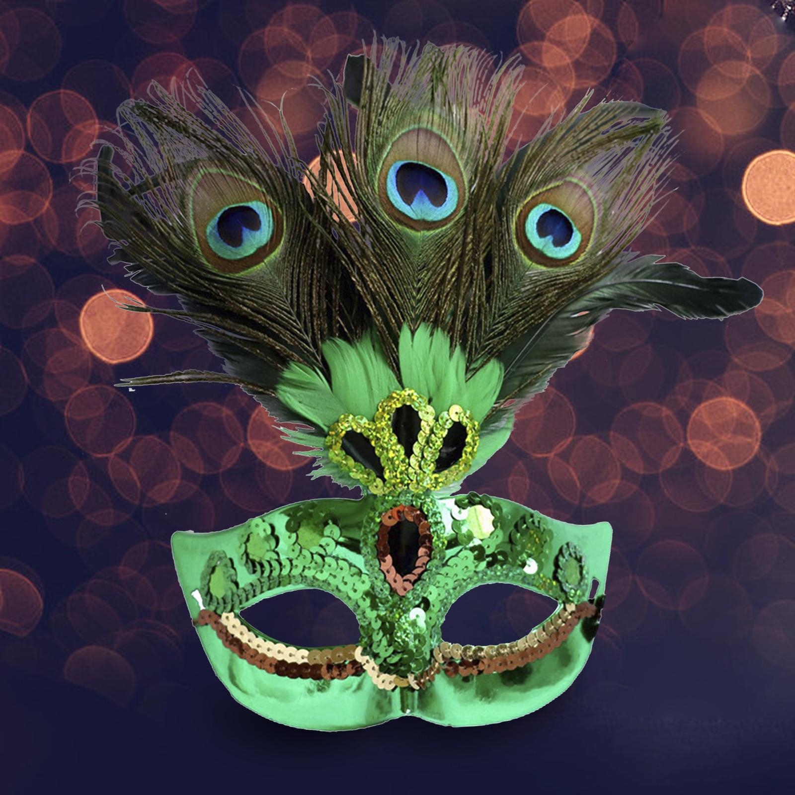 Masque Demi-visage à Plumes Pour Soirée - Carnaval, Halloween, Déguisement élégant Femme