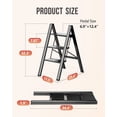 thumbnail image 5 of 3 Step Ladder, Foldable Step Stool, Aluminum Lightweight Ladder for Home Kitchen Closet, Anti-Slip Pedals, Ease of Folding, Portable, 300lbs Capacity - Black, 5 of 16