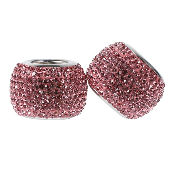 LEORX 2Pcs Glitter Car Headrest Charm Pink Rhinestones Car Headrest Accessories