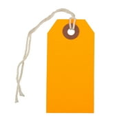 JAM Paper Small Gift Tags, 3-1/4" x 1-9/16", Neon Orange, Pack Of 10 Tags