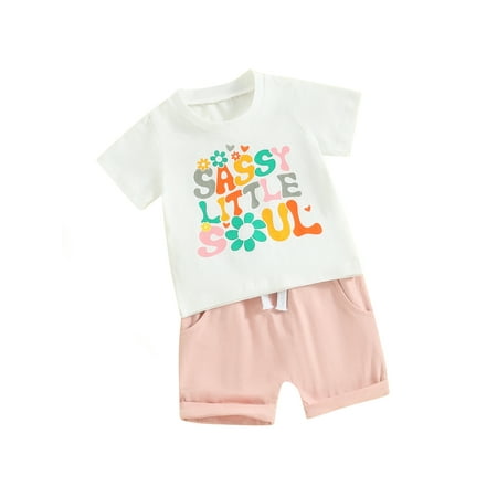 

Mioliknya Girls 2 Piece Outfit Letter Print Short Sleeve T-Shirt and Shorts Set