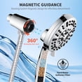 thumbnail image 3 of PHANCIR Magnetic Handheld Showerhead with 10 Spray Modes, 5" Large Anti-Clog Shower Head, Hard Water Softener Filter, 59" Hose & High Pressure for Bathroom, 3 of 9