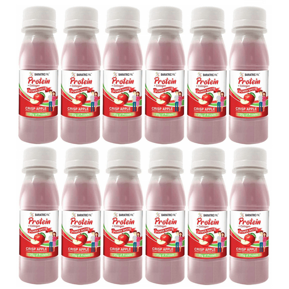 BariatricPal 25g Whey Protein & Collagen Power Shots - Crisp Apple Size: 12-Pack