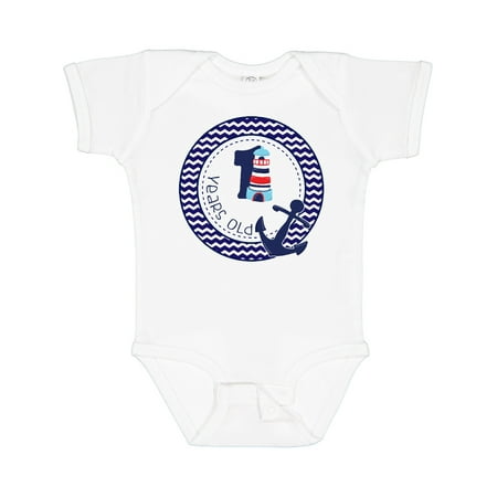 

Inktastic 1 Years Old Nautical Anchor Boy Birthday Gift Baby Boy Bodysuit