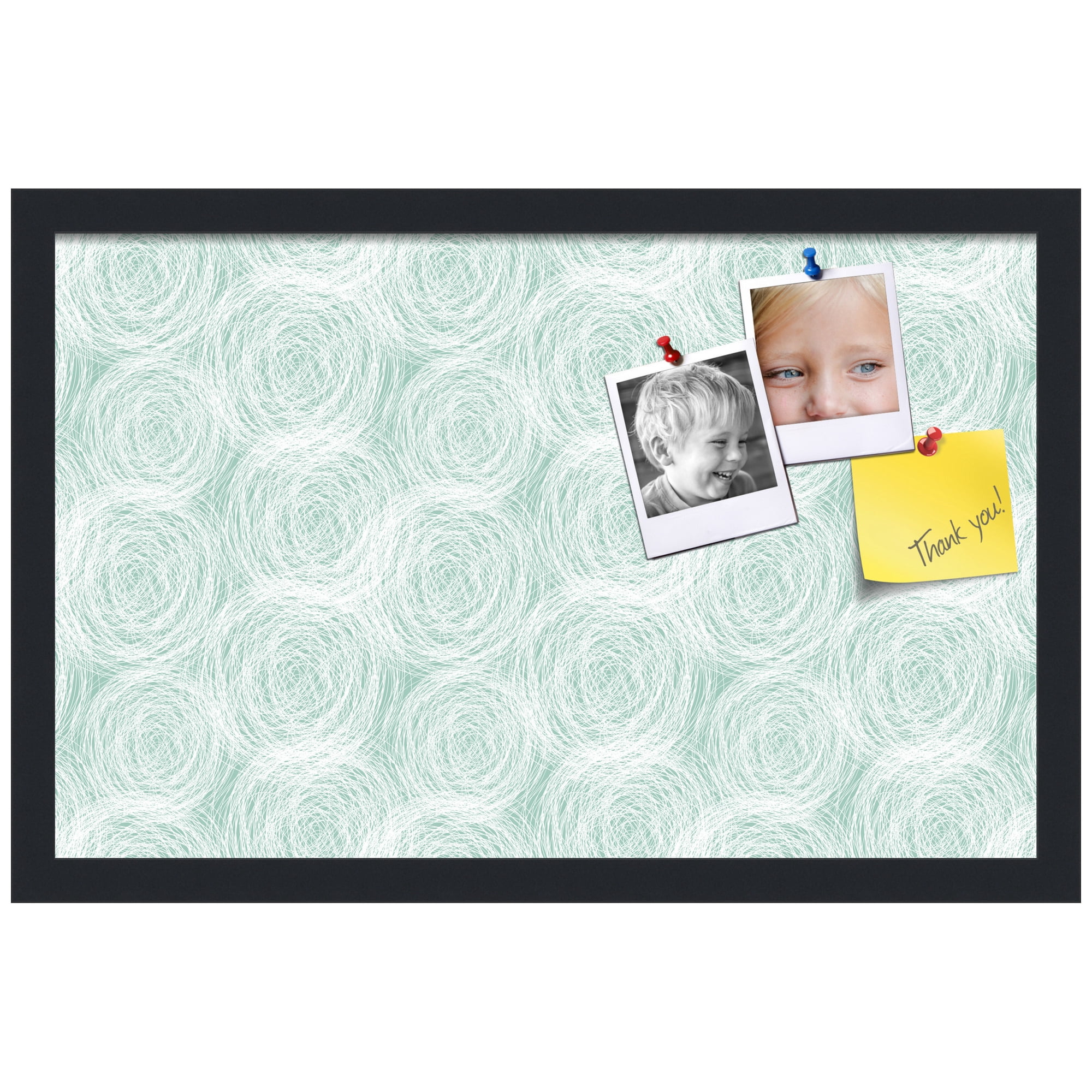 PinPix ArtToFrames 20x12 Custom Cork Bulletin Board    Poster Board Has a Fabric Style Canvas Finish, Framed in Satin Black (PinPix-1926)