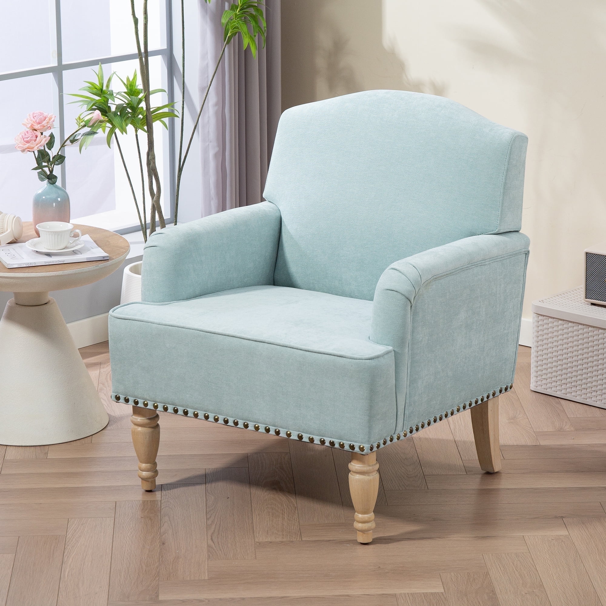 Mid Century Modern Accent Chair - 23" Wide Sherpa Lounge Chair, 5.5" Foam Cushion, Detachable Washable Cover, Perfect For Living Room Or Bedroom