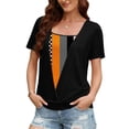 thumbnail image 7 of Tnhcen Women's Color Block Print T-Shirt, Short Sleeve Round Neck Casual Blouse, Loose Fit Summer Top with Trendy Design in Sizes S-3XL, 7 of 7