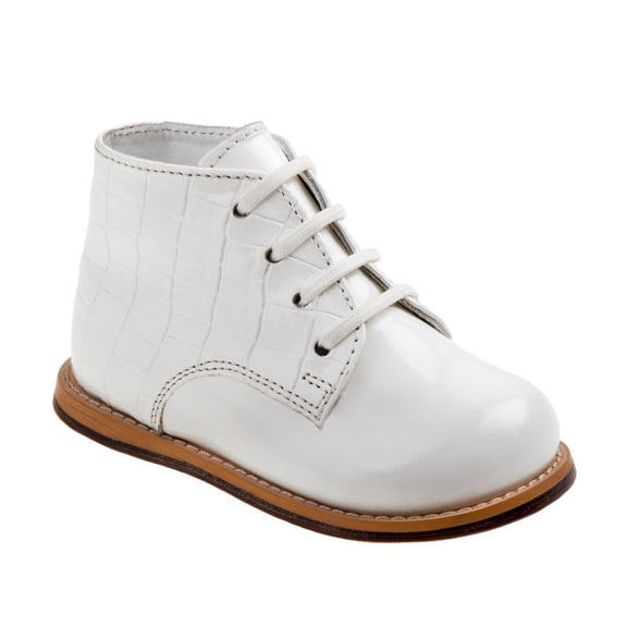 Josmo Unisex Baby Walking Shoes, First Walker Shoes, Genuine Leather Full Woven Shoes Color: White Patent Size: 4.5