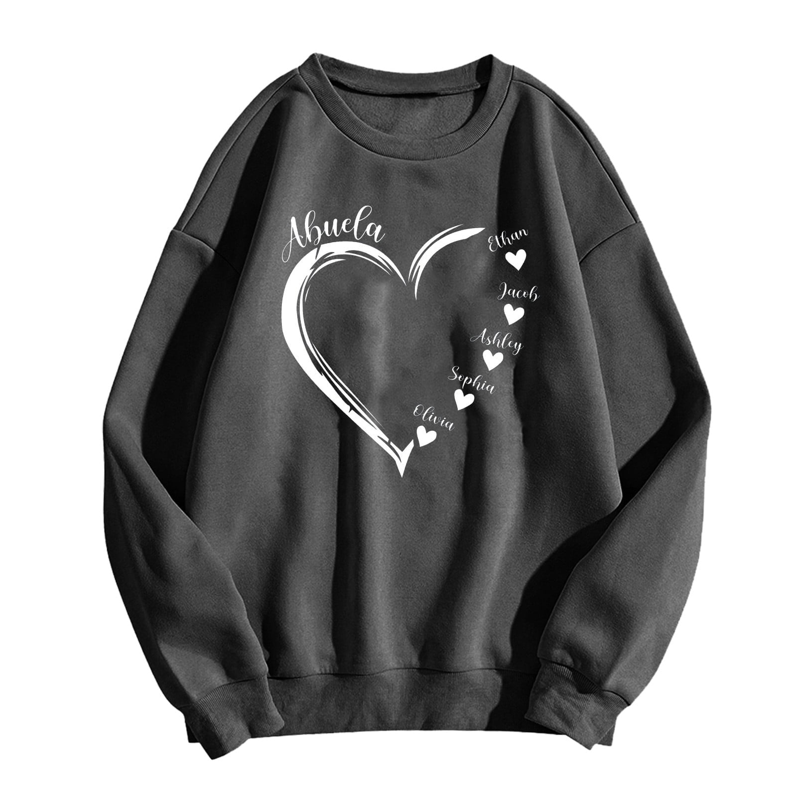 toraway Women's Sweatshirts Zipper Women Mom Momma Kids Round Neck