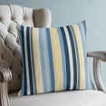 thumbnail image 4 of Pillow Covers 18x18 Set of 2, Blue Yellow Striped Throw Pillow Covers Decorative Couch Cushion Cover, Farmhouse Stripes Vintage Microfiber Soft Square Pillowcases for Bedroom Living Room Sofa, 4 of 9