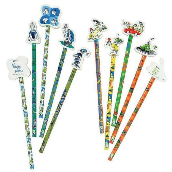 DDI 290231 Dr. Seuss #2 Pencils - 9 Count Giant Silk screen eraser Case of 36