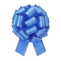 14 Inch Giant Large Pull Bow Big Metallic Car Bows Ribbon with Gold Edge for Wedding Presents Gift Wrapping Christmas, Blue
