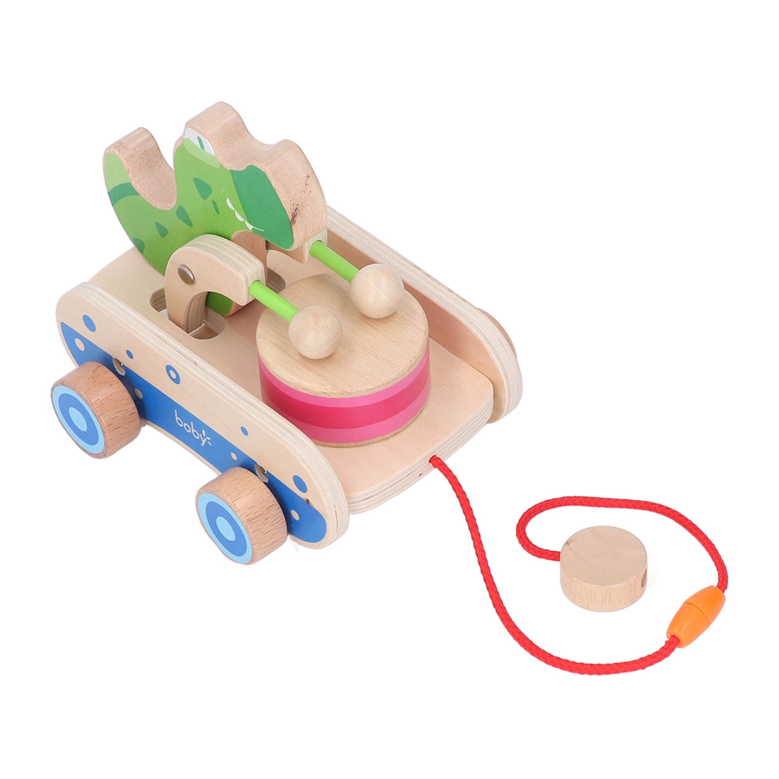 Wood Baby Pull Toys Slippy Beating Drum Baby Pull Toys Safe For Over 1 Year Olds For Home