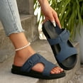 thumbnail image 5 of LOVZFMLL Women's Sandals Cut Out Slip On Open Toe Clogs Sandals Casual Summer Beach Vacation Comfort Walking Shoes Blue 5.5, 5 of 6