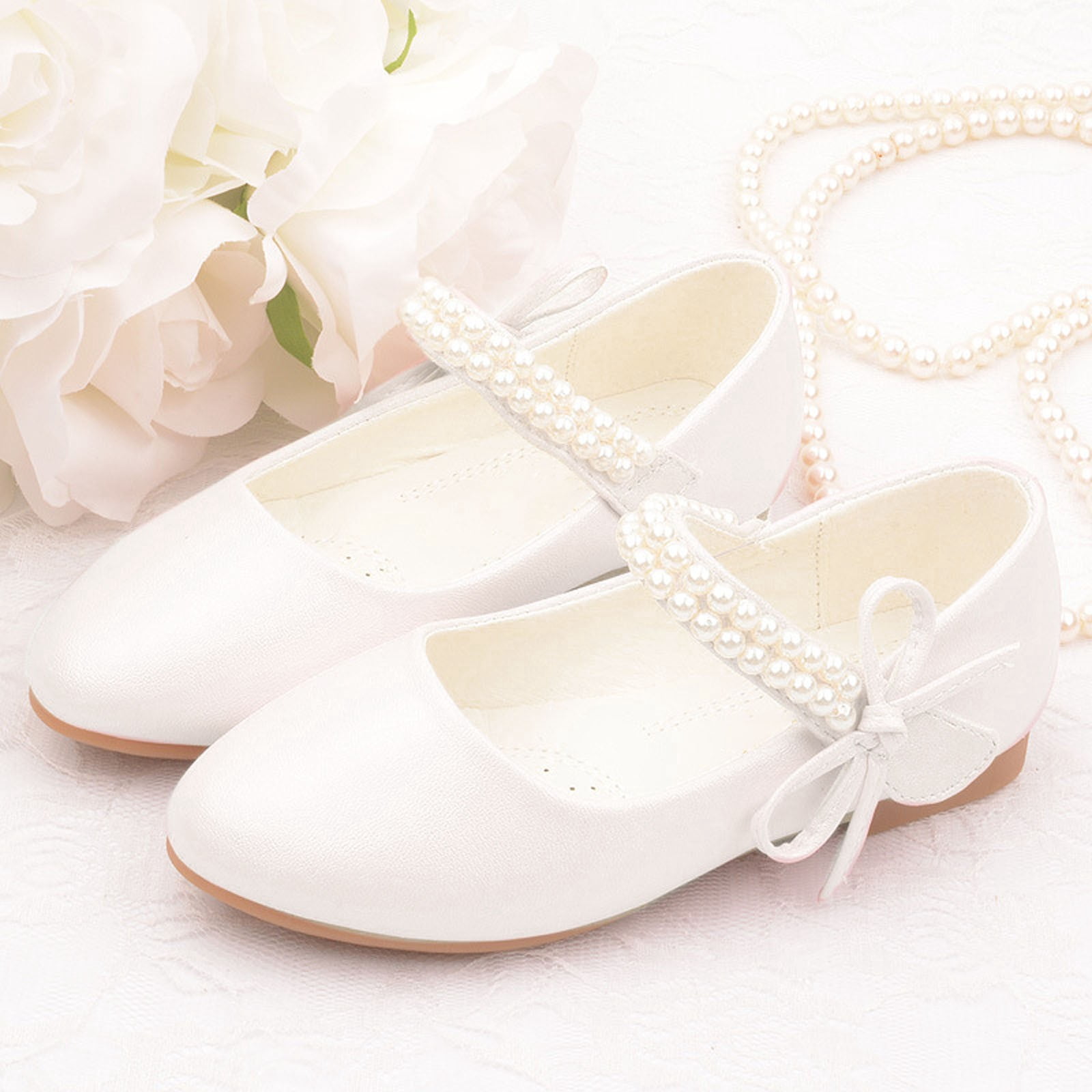 NOKIO Children'S Mary Jane Flats Girls' Princess Sandals Kids Mary Jane Ballet Flats Girls Single Shoes Kids Open Toe Ankle Strap Dress Shoes Wedding Party Sandals For Toddler Kids Shoes