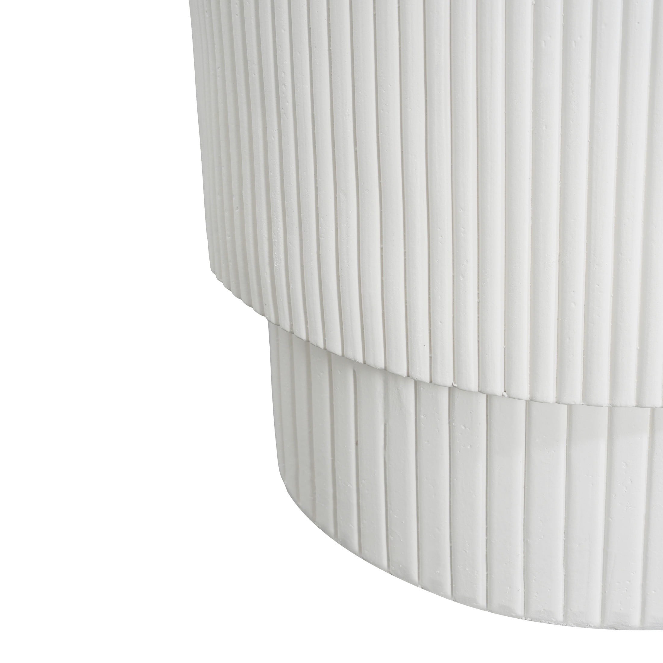 Christopher Knight Home Minimalist Ribbed MGO Side Table, Concrete, Indoor/Outdoor, White