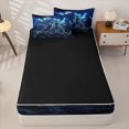 thumbnail image 4 of Manfei Wild Wolf Zipper Twin Comforter Sets with Fitted Sheet and 2 Pillowcases,Moon Mountain Zipper Bedding Set,Blue,Black Reversible,4pcs, 4 of 8