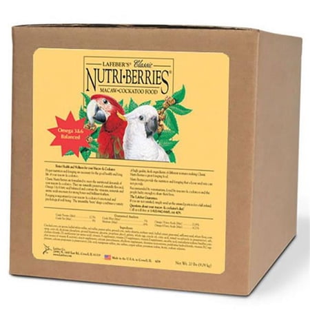Lafeber 81664 Classic Nutri-Berries Macaw & Cockatoo Food - 20 lbs