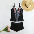 thumbnail image 3 of Vintage Floral Printed Bathing Suits for Women 2025 Plus Size Sexy 2PC Swimsuit Flowy Tankini Swimwear for Summer, 3 of 4