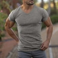 thumbnail image 2 of Dagugfen Ribbed Knit Tshirts for Mens Crew Neck Short Sleeve Workout Gym Athletic Tops Summer Fashion, 2 of 8